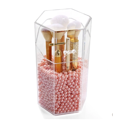 Transparent acrylic makeup brush storage bucket