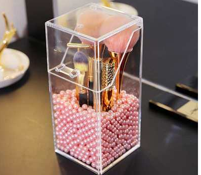 Transparent acrylic makeup brush storage bucket