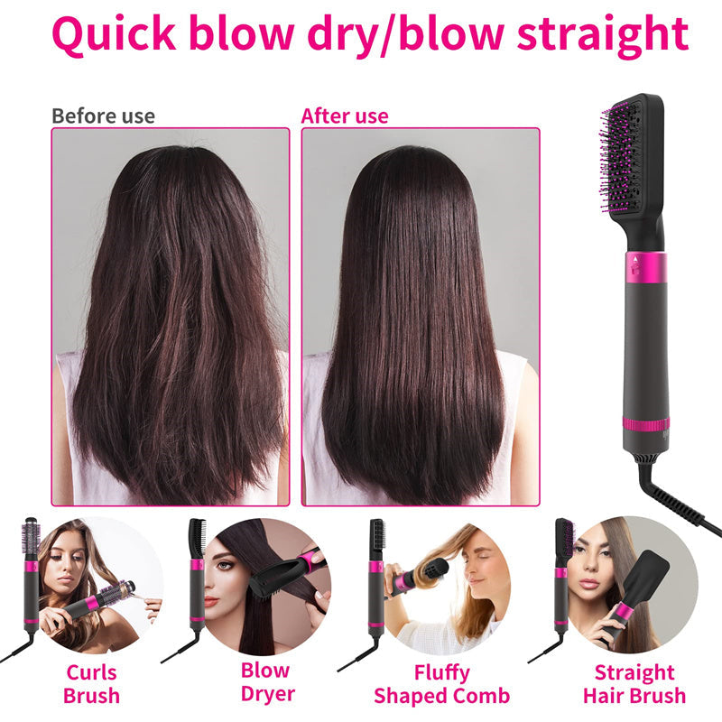 Professional 5 In 1 Hair Dryer Brush Dryer And Straightening Brush Electric Hair Styling Tool