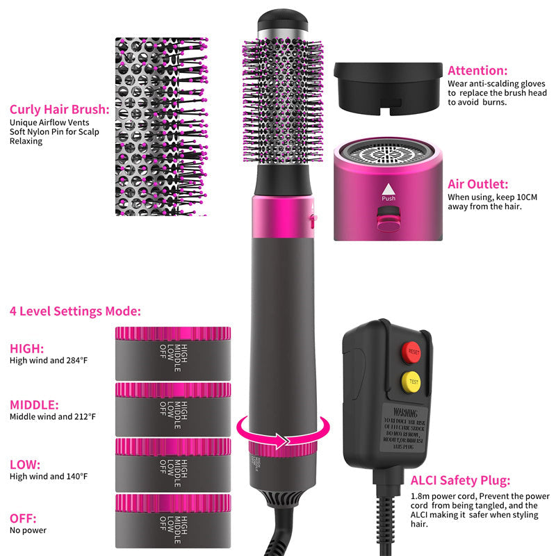 Professional 5 In 1 Hair Dryer Brush Dryer And Straightening Brush Electric Hair Styling Tool