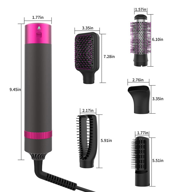 Professional 5 In 1 Hair Dryer Brush Dryer And Straightening Brush Electric Hair Styling Tool